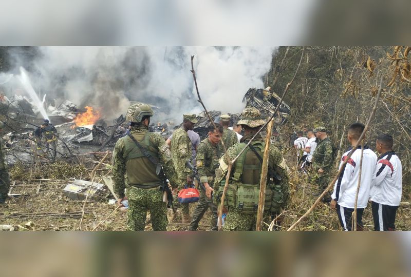 Colombian military aircraft with 125 on board crashes